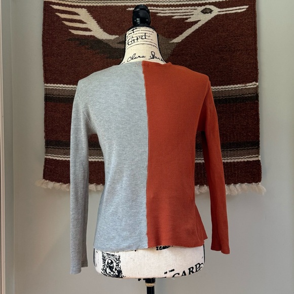 DONNI. Duo Thermal Cardigan in Rust/Heather - Picture 3 of 9
